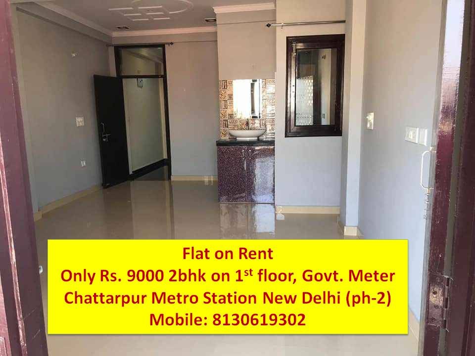 owner flat for rent in chhatarpur new delhi near to metro station