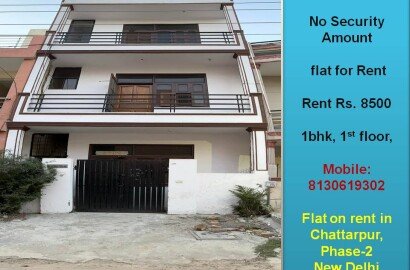 owner flat for rent in chhatarpur new delhi near to metro station