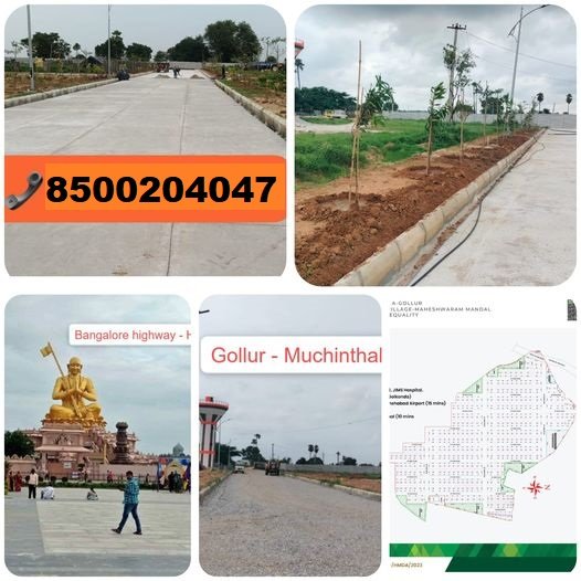 Open plots for sale In Clubhouse & Swimming pool @GOLLUR, Near Shamshabad - Bangalore Highway - 8500204047