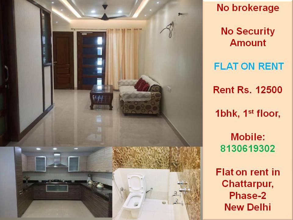 owner flat for rent in chhatarpur new delhi near to metro station Get 100 Genuine And Verified Property Customers In