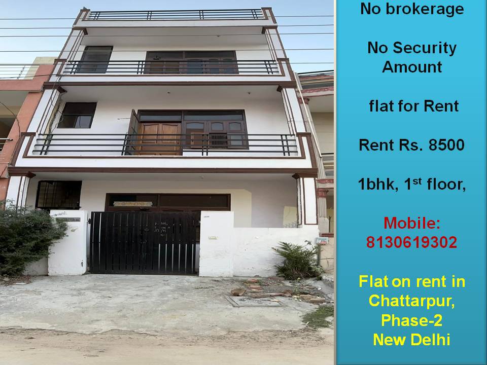 owner flat for rent in chhatarpur new delhi near to metro station