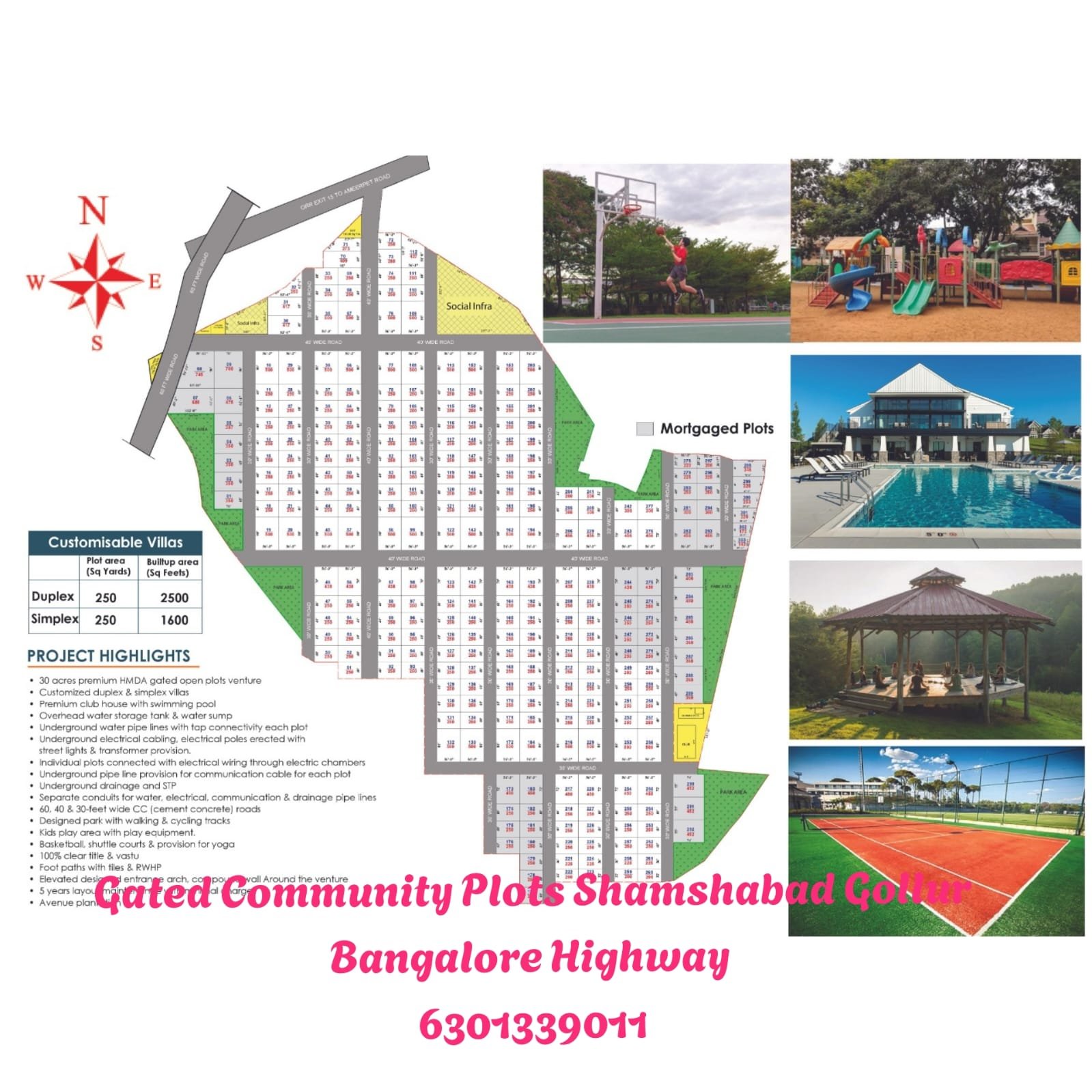 Hmda approved open plots at gollur shamshabad near statue of equality banglore highway hyd